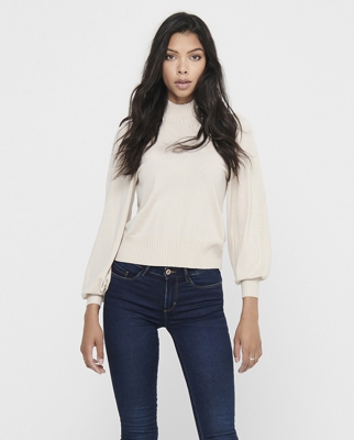 Only - Jersey De Mujer De Punto Liso Y Cuello Tortuga
