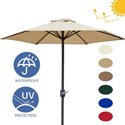 Vicareer Sombrilla De Jardín 2M,Sombrilla De Mesa Impermeable Al Aire, Sombrilla Protector Solar Parasol para Balcón, Patio, Pesca, Sombrilla con 6 Co precio