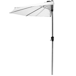 AMARE Sonnenschirm, 270 x 245 cm, Aluminium finsih, weiß Sombrilla, Blanco, 270 cm halbrund precio