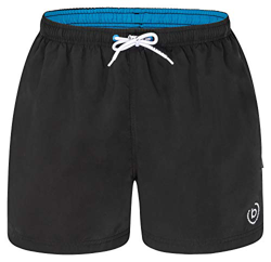 Bugatti® – Bañador moderno para hombre en verde menta, azul marino, naranja, rojo, turquesa o negro Negro (interior azul). M precio