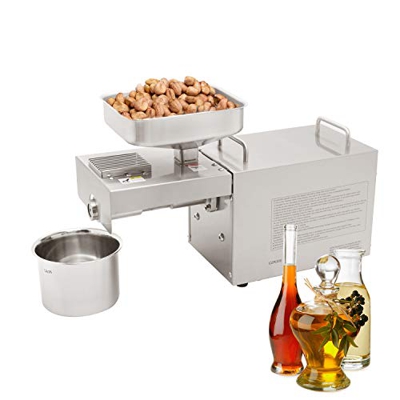 CGOLDENWAL Prensa de Aceite Electrónica 1500W Acero Inoxidable Máquina de Prensa de Aceite丨Prensa Fría & Caliente丨Sistema de Temperatura Constante丨Coc