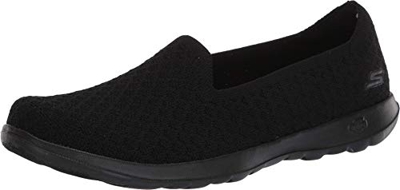 Skechers GO Walk Lite, Zapatillas para Mujer, Ribete Textil Negro BBK, 38 EU