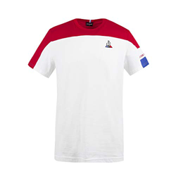 Le Coq Sportif Tri tee SS N°1 M Camiseta de Manga Corta, Hombre, New Optical White/Pur Rouge, L precio