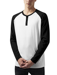 Urban Classics Contrast Raglan Henley L/S Camiseta de Manga Larga, Multicolor (Wht/Blk 224), XL para Hombre precio