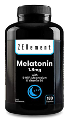 Melatonina 1,8 mg con 5-HTP, Magnesio y Vitamina B6, 180 Cápsulas | Ayuda con el insomnio o trastornos del sueño | Vegano, No-GMO, GMP, libre de aditi en oferta