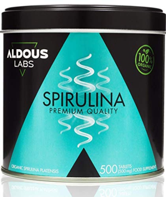 Espirulina Ecológica Premium para 9 Meses - 500 comprimidos de 500mg con 99% BIO Spirulina - Vegano, Saciante, DETOX - Libre de Plástico - Certificaci