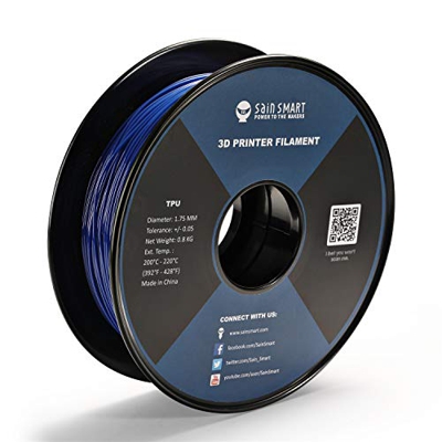 SainSmart - Filamento flexible de 1,75 mm, TPU 3D, 800 g, color sólido, precisión dimensional +/- 0,05 mm (azul galaxial)