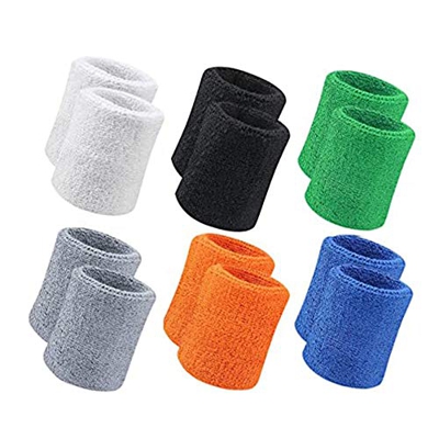 gotyou 12 Piezas Muñequera Deportiva, Muñequeras de Algodón, Muñequera Deportiva Pulsera para Hombres y Mujeres, Tenis Football Basketball, Running At