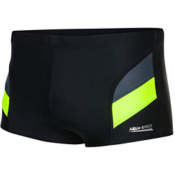 Aqua Speed Aron Mens Bañadores | Pantalones de baño | S-5XL | Moderno | Tejido Vita | Color:138 - Negro/Gris/Amarillo Fluo, Tamaño:L precio