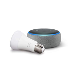 Echo Dot (3.ª generación), tela de color gris oscuro + Bombilla inteligente LED Philips Hue White, compatible con Bluetooth y Zigbee, no se requiere c características