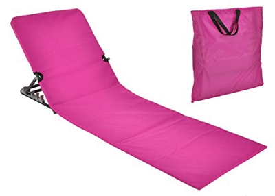 Spetebo Esterilla para la playa, plegable, con respaldo, tumbona para la playa, jardín, rosa