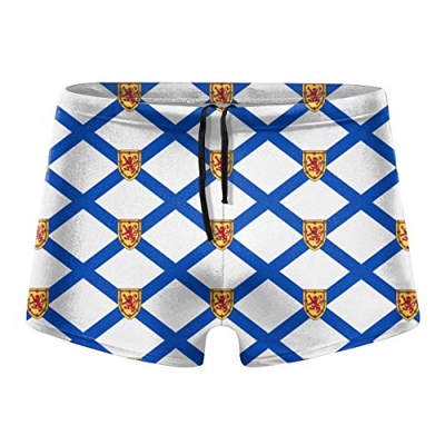 ERTERT Calzoncillos Boxer de natación con Bandera de Canadá de Nueva Escocia para Hombre Swim Jammer Swim Trunks Board Shorts Traje de baño de Pierna 