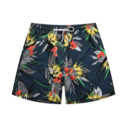 Farchat Bañador De Natación para Hombre Pantalones Cortos Baño Bóxers Playa Shorts Hojas Negras + Amarillas L características