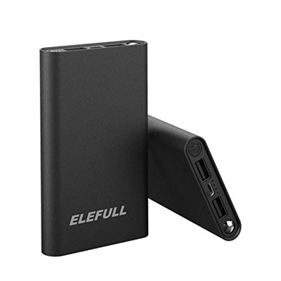 ELEFULL Batería Externa 10000mAh Carga Rápida de Power Bank 2 USB Cargar y Cargador Movil Portátil Compacto con LED Luces para Android Smartphones Tab