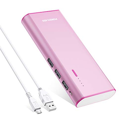 POWERADD Batería Externa 10000mAh (3 USB, 5V 2A, Más 2.5A, con Linterna) Carga Rápida Power Bank para iPhone iPad Samsung Xiaomi Móviles Inteligentes