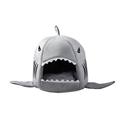 Ying cama de tiburón para gato pequeño perro cueva cama, tienda de campaña cama para mascotas, tiburón casa de mascotas, con cojín extraíble, impermea en oferta
