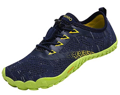 Hombre Zapatilla Minimalista de Barefoot Trail Running Zapatillas de Deporte,Tejer Azul,44