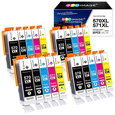GPC Image 20 Pack PGI-570XL CLI-571XL Cartucho de Tinta Compatible para Canon PGI-570 CLI-571 XL para Canon Pixma MG5750 TS5053 TS5050 MG6850 MG5751 T