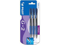 Pilot G2 - Bolígrafo roller retractable (tinta de gel, 3 unidades), color azul características