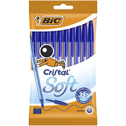 BIC Cristal Soft bolígrafos punta media (1,2 mm) - Azul, Blíster de 10 unidades precio