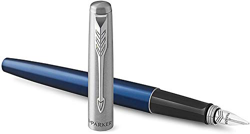 PARKER JOTTER - Pluma Estilográfica, de Color Azul Real y Tinta Azul, con Cuerpo de Metal y Plumín Mediano, en Estuche de Regalo precio