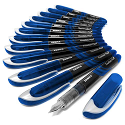 Cebra Fuente - Desechables Pluma Estilográfica - Tinta Azul - Paquete de 12 precio