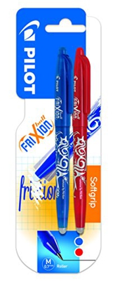 Pilot Spain Frixion Ball - Bolígrafo borrable, 2 unidades, color azul y rojo