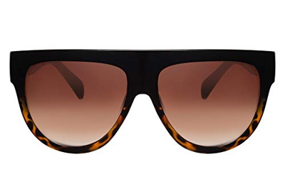 Cheapass Gafas de Sol Marrones Leopardo Oversize XXL UV400 Diseñador Gafas Mujer