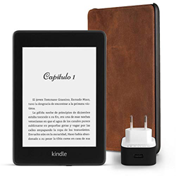 Kit Esencial Kindle Paperwhite, incluye un e-reader Kindle Paperwhite, 8 GB, wifi, sin ofertas especiales, una funda Amazon de cuero de alta calidad y precio