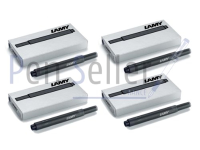 Lamy T10 RFT129EA - Cartuchos para pluma estilográfica Lamy, 4 estuches de 5 cartuchos, Negro