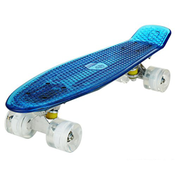WeSkate Cruiser - Monopatín completo con mini monopatín, 22 pulgadas, 55 cm, Penny Board con ruedas de poliuretano LED, rodamientos ABEC-7, regalo par precio