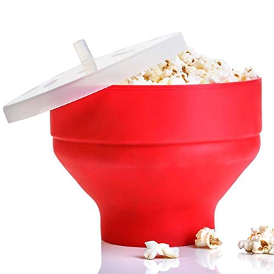 dewdropy Microondas Popcorn Popper Silicona Popcorn Maker Tazón Plegable con Tapa