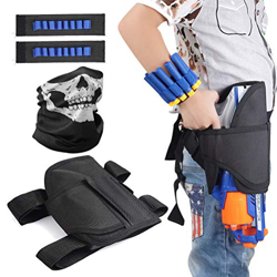 TIMESETL Kit de Accesorios de Juguete Táctico de Niños 3 Piezas Riñonera Táctico/ Muñequera de Dardos/ Máscara de Calavera para Nerf N-Strike Elite Se precio
