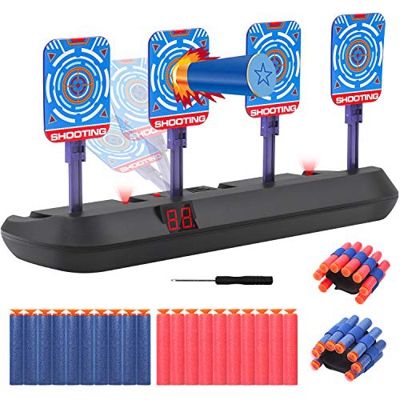 Hiveseen Objetivo Digital Electrónico para Pistolas Nerf con 40 Dardos y 2 Pulseras, Restablecimiento Automático con Efectos Inteligentes de Sonido y 