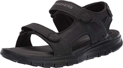 Skechers Men 51874 Ankle Strap Sandals, Black (Black), 7.5 UK (41.5 EU)