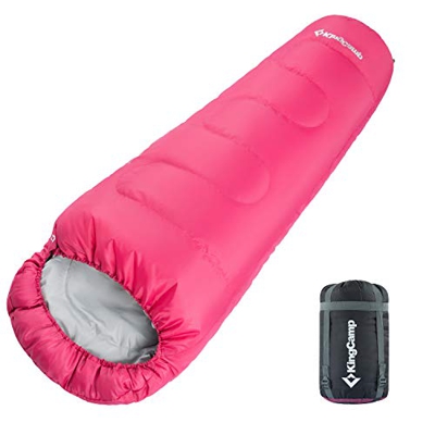 KingCamp Trek 3-4 Season Juniors Mummy Saco de Dormir Doble Capa cálido para niños Niñas Acampar al Aire Libre Senderismo