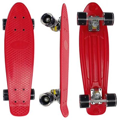 Eseewin 22"x6 Monopatín Mini Cruiser Completo para Principiantes Jóvenes Adolescentes Niñas Niños con Ruedas LED