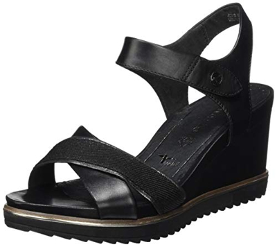 Tamaris 1-1-28350-24, Sandalia con Pulsera para Mujer, Piel Negra 003, 41 EU