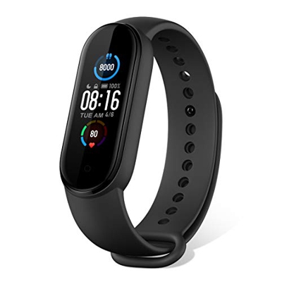 Xiaomi MI Band 5 Pulsera de Actividad, Monitores de Actividad, Pantalla Fitness Tracker, 100 Fondos de Pantalla temáticos, Pantalla AMOLED de 1,1", 50