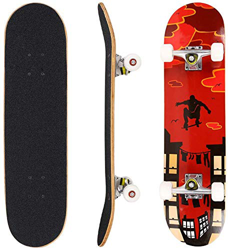Hikole Skateboard Completo, Pro 31 Pulgadas Monopatín para Adolescentes Principiantes Niñas Niños Adultos, 9 Capas Monopatín de Madera de Arce características