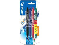 Pilot Frixion Clicker - Paquete de 4 bolígrafos de tinta gel con trazo medio, multicolor en oferta