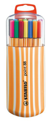 Rotulador punta fina STABILO point 88 - Estuche premium Zebrui con 20 colores características