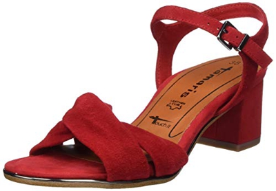 Tamaris 1-1-28339-24, Sandalia con Pulsera para Mujer, Rojo rubí 544, 40 EU