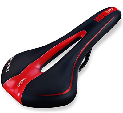 IPSXP Asiento de Bicicleta, Sillín de Asiento de Bicicleta de Gel, Cómodo Acolchado de Espuma de Memoria con los Resortes, Cojín de Silicona de Bici/M