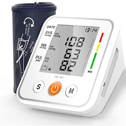 NWOUIIAY Tensiómetro de Brazo Eléctrico Digital con Monitoreo de Arritmia Memorias de 2 Usuario(2 * 99) Gran Pantalla LCD Brazalete 22-42cm Blanco en oferta