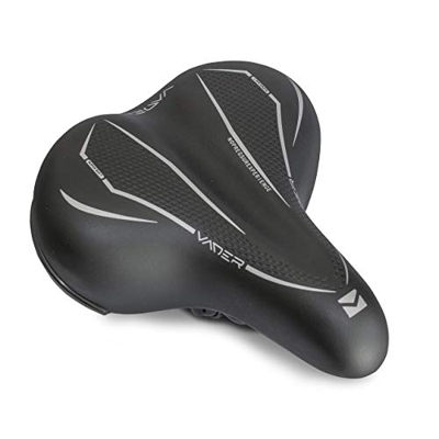 Sillín de bicicleta para hombre y mujer, unisex, City Bike, Ciclismo, EVO, Anatomic, muy cómodo, con pinza integrada (negro/gris)