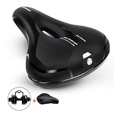 shenkey Sillín de Bicicleta, cómodo Asiento de Bicicleta Espuma de Memoria Cojín para Silla de Montar Acolchada, Reemplazo de sillín de Bicicleta Huec
