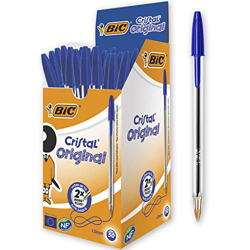 BIC Cristal Original - Caja de 50 unidades, bolígrafos punta media 1.0 mm, color azul precio