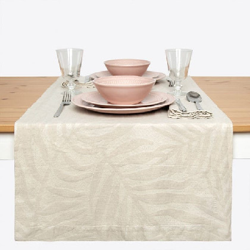 Camino Mesa - Jaquard hojas 045x150 cm Beige en oferta