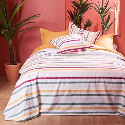 Funda NÃ³rdica AlgodÃ³n - Basic Rayas Burdeos cama 080 o 090 cm - 150x270 cm